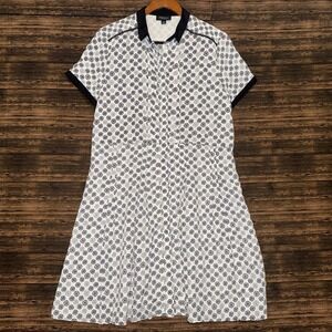 Jason Wu Women's Collared Dress Black &‎ White Short Sleeve Retro 50s Style Sz L
